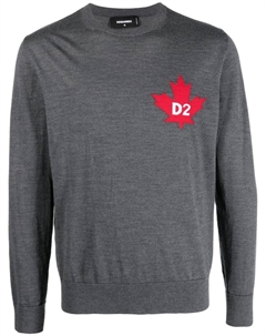 Maple leaf-motif jumper, серый Dsquared2