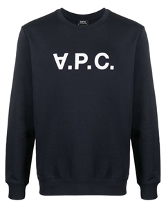 Толстовка с круглым вырезом и логотипом, синий A.p.c.