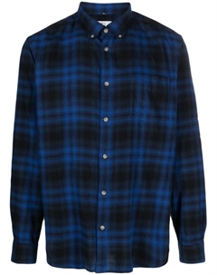 Plaid-check long-sleeve cotton shirt, синий Woolrich