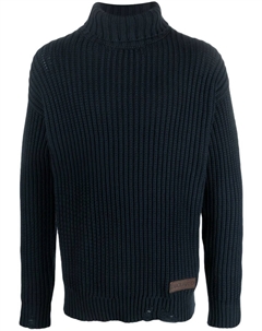 Джемпер с высоким воротником и нашивкой-логотипом, синий Dsquared2