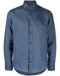 Льняная рубашка с вышитым логотипом, синий Paul & shark