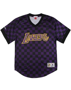 Мужская сетчатая футболка Mitchell & ness nba la Lakers с надписью, фиолетовый Mitchell and ness