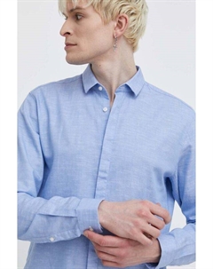 Рубашка из смесового льна, синий Hugo
