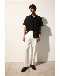 Повседневная рубашка, связанная крючком, стандартного кроя, черный H&m