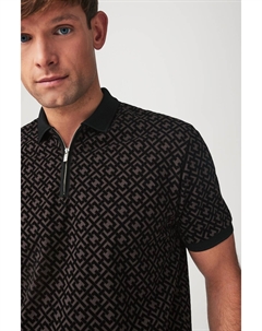 Рубашка-Поло с флокированным узором, черный Next