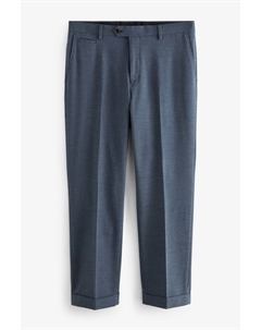 Костюмные брюки строгого кроя с узором «елочка», синий Next