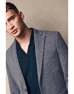 Блейзер Motionflex из фактурного эластичного джерси, синий Next