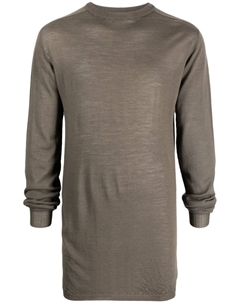 Шерстяной джемпер с круглым вырезом, серый Rick owens