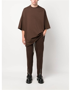 Зауженные брюки с низким шаговым швом и кулиской, коричневый Rick owens