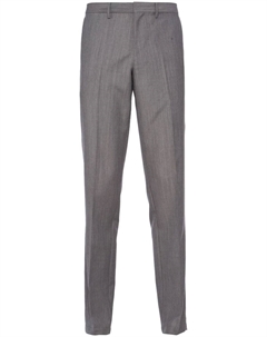 Брюки строгого кроя с логотипом, серый Prada