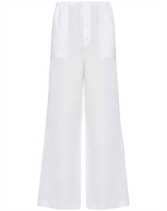 Льняные брюки широкого кроя, белый Prada