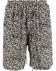 Спортивные шорты с леопардовым принтом, нейтральный цвет Nanushka