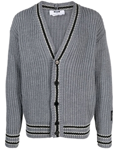 Кардиган с отделкой в полоску, серый Msgm