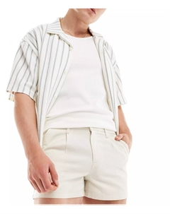 Шорты Design Pleated Chino, светло-серый Asos