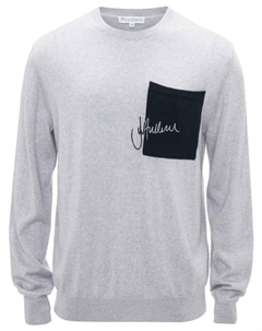 Джемпер с карманом, серый Jw anderson