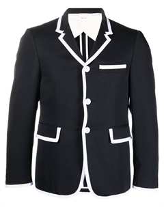 Шерстяной пиджак с контрастной отделкой, синий Thom browne