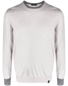 Двухцветный джемпер с нашивкой-логотипом, серый Fay