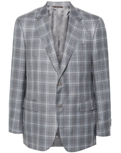 Пиджак в клетку тартан, серый Canali