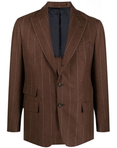 Однобортный пиджак в тонкую полоску, коричневый Eleventy