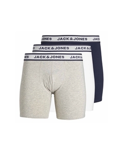Мужские боксеры, 3 шт. - JACSOLID, хлопок стрейч, однотонный, цвет Grau Navy Jack & jones