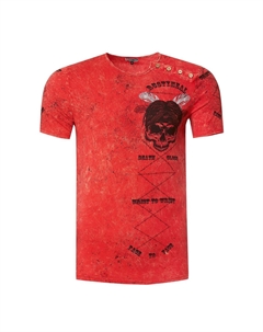 Футболка с выцветшим принтом, красный Rusty neal