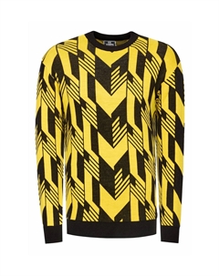 Вязаный свитер в двухцветном исполнении, цвет Schwarz Gelb Rusty neal