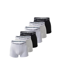 Мужские боксеры, 6 шт. - плавки, хлопок стрейч, логотип, однотонные, серый Gant