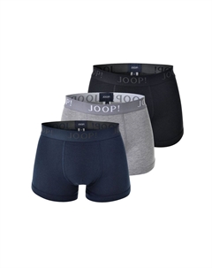 Мужская упаковка из 3 боксеров - тонкий хлопок стрейч, экономичная упаковка, однотонные, логотип, цвет Schwarz Grau Marine Small Joop