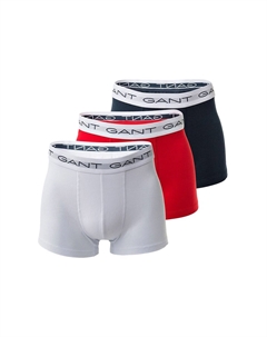 Мужские боксеры, 3 шт., плавки, хлопок стрейч, логотип, однотонные, цвет Mehrfarbig Gant