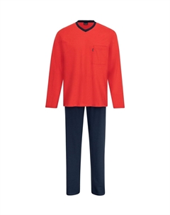 Пижама с длинными рукавами из органического хлопка, красный Ammann