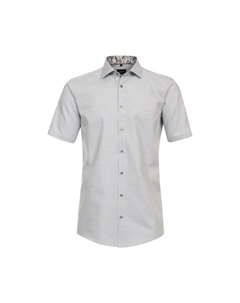 Мужская деловая рубашка с короткими рукавами, однотонная, современного кроя, коричневый Venti