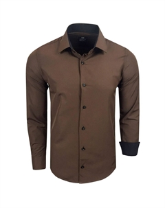 Рубашка для отдыха с модным цветовым контрастом, коричневый Rusty neal