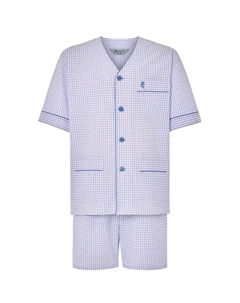 Мужские короткие пижамы премиум-класса для дзюдо из поплина в клетку фиолетового цвета, фиолетовый El búho nocturno