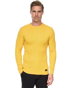 Свитер с современным узором вязки, желтый Rusty neal