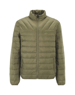Пуховик стеганый с воротником стойкой мужской, оливковый Globetrotter