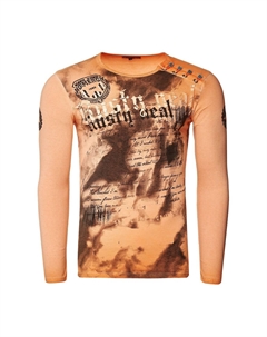 Рубашка с длинными рукавами и принтом спереди, оранжевый Rusty neal