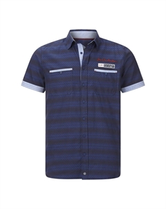 Рубашка с коротким рукавом LEIKVARD, темно-синий Jan vanderstorm