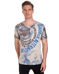 Футболка со стразами и принтом спереди, бежевый Rusty neal