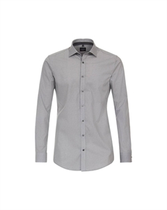 Мужская деловая рубашка с удлиненными рукавами, 72 см, с принтом, облегающая тело, черный Venti