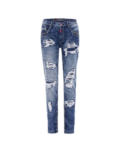 Джинсы в модном потертом виде, синий Cipo&baxx
