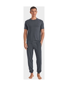 Мужская антибактериальная согревающая пижама Deepsleep-Wear, антрацит Calida