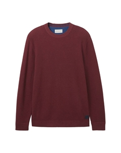 Пуловер, круглый вырез, ребристые манжеты, мужской, цвет Tawny Port Tom tailor