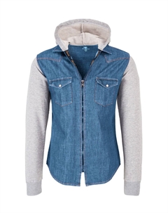 Рубашка Джинсовая рубашка с капюшоном, стандартного кроя, синий Rock creek