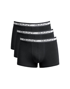 Мужские боксеры, 3 шт. - BASIC TRUNKS 3-PACK, хлопок стрейч, однотонные, черный Gant