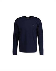 Мужская рубашка с длинным рукавом - REGULAR SHIELD LS, рубашка, круглый вырез, длинный рукав, хлопок, темно-синий Gant