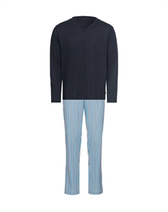 Мужская пижама с v-образным вырезом и эластичной резинкой на талии, цвет Dolphin Blue Calida