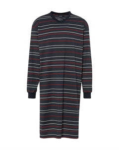 Мужская хлопковая рубашка для сна с v-образным вырезом, цвет Nightblue Ammann