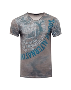 Футболка со стразами и принтом спереди, антрацит Rusty neal