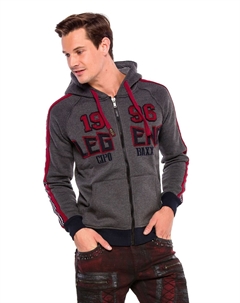 Толстовка с вышивкой, антрацит Cipo&baxx