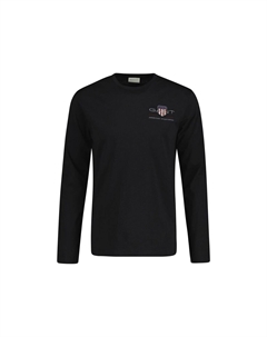 Рубашка мужская с длинными рукавами - REGULAR MEDIUM ARCHIVE SHIELD, длинный рукав, хлопок, черный Gant